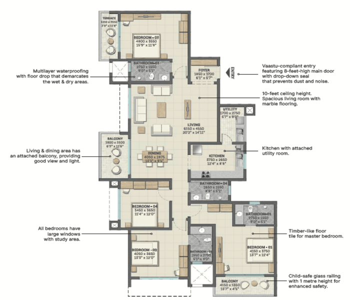 Sobha Nesara Ultra Luxurious 3BHK and 4BHK flats in Nearing Possession Kothrud, Pune