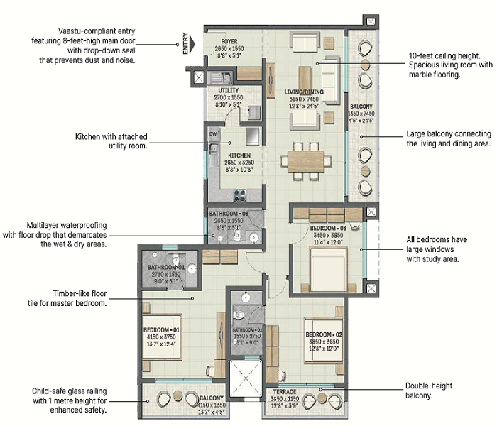 Sobha Nesara Ultra Luxurious 3BHK and 4BHK flats in Nearing Possession Kothrud, Pune