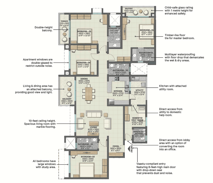 Sobha Nesara Ultra Luxurious 3BHK and 4BHK flats in Nearing Possession Kothrud, Pune